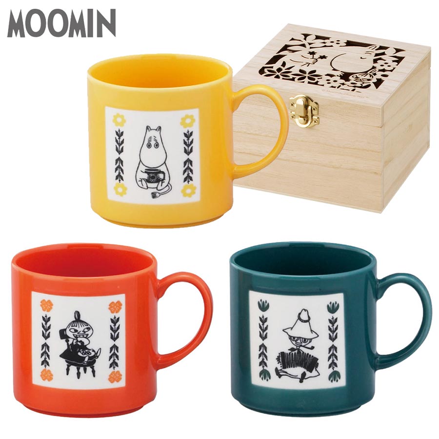 MOOMIN ムーミン マグカップ ハンカチ 木箱 ピンク - キッチン/食器