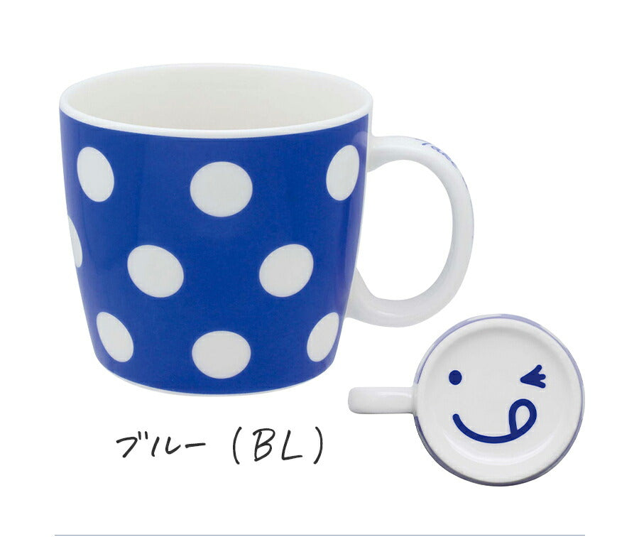 Mug [Naughty Mug] Dots Cute smile on the bottom Stylish tableware Cafe Home meal Home time Scandinavian Women Men Simple Made in Japan #not1 [Izawa] [Silent]