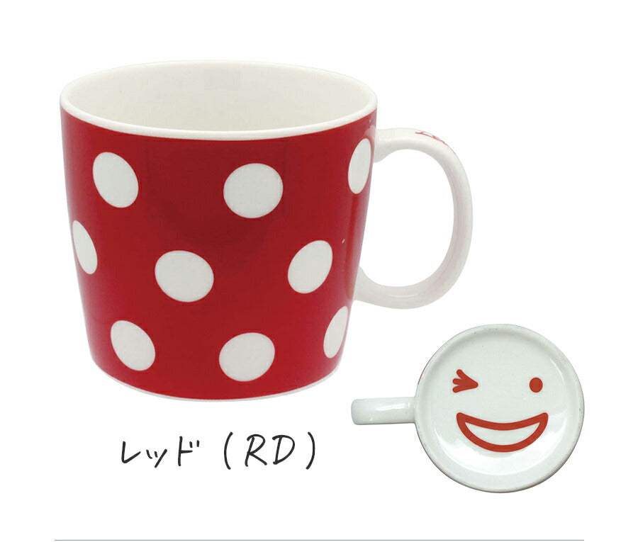 Mug [Naughty Mug] Dots Cute smile on the bottom Stylish tableware Cafe Home meal Home time Scandinavian Women Men Simple Made in Japan #not1 [Izawa] [Silent]