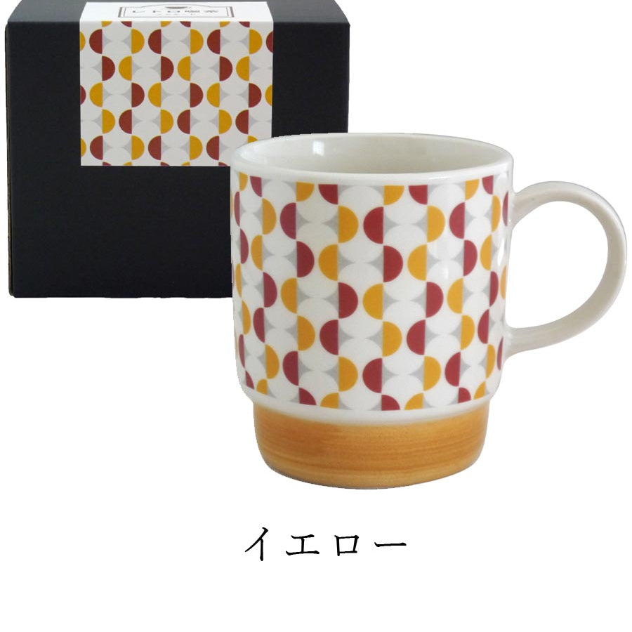 Mug Women's Retro Showa Present Scandinavian Stylish Cute [Retro Cafe Mug] Boxed Minoyaki Made in Japan [Marsan Kondo] [Silent]
