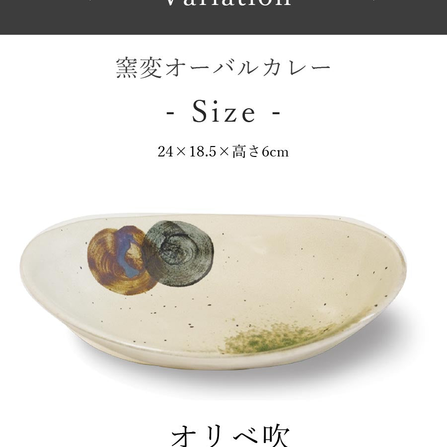 Oval plate curry plate [Kiln oval curry] Mino ware Scandinavian cute girl's gift made in Japan [Marsan Kondo] [Silent]