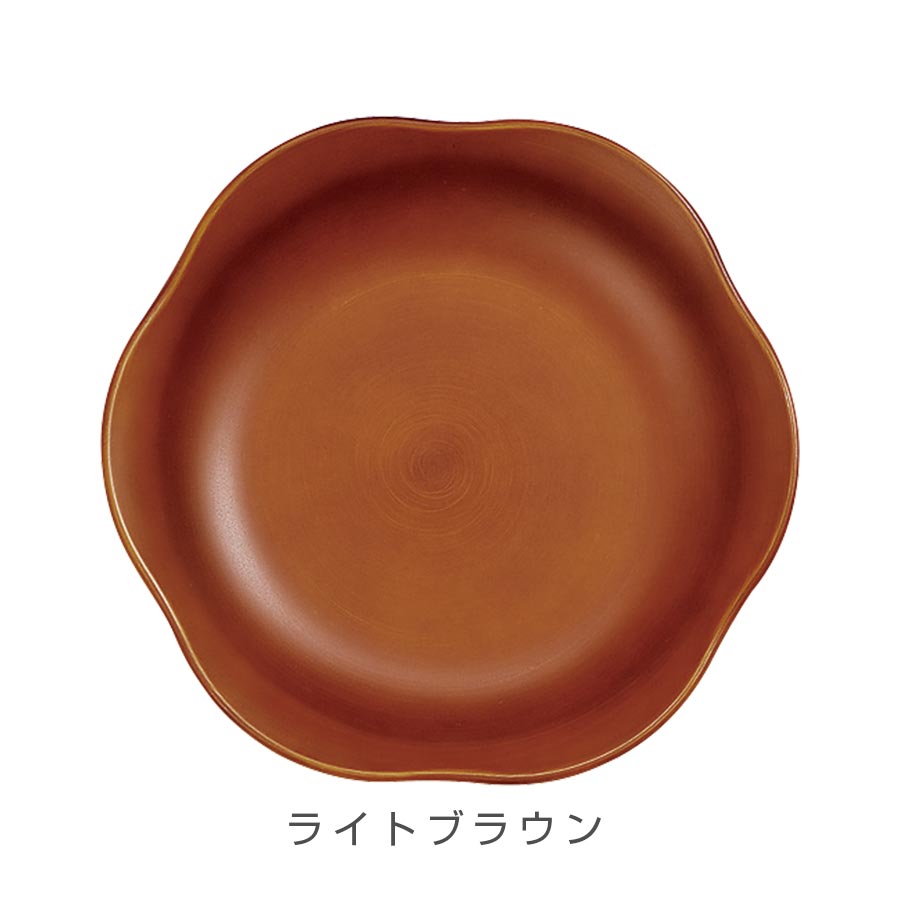 [SEE Flower Plate S] Microwave safe, dishwasher safe, synthetic lacquerware, made in Japan, Japanese tableware, Western tableware, more convenient than melamine, cafe tableware, wood color, gift for women, men, present #se2 [Miyamoto Sangyo] [Silent]