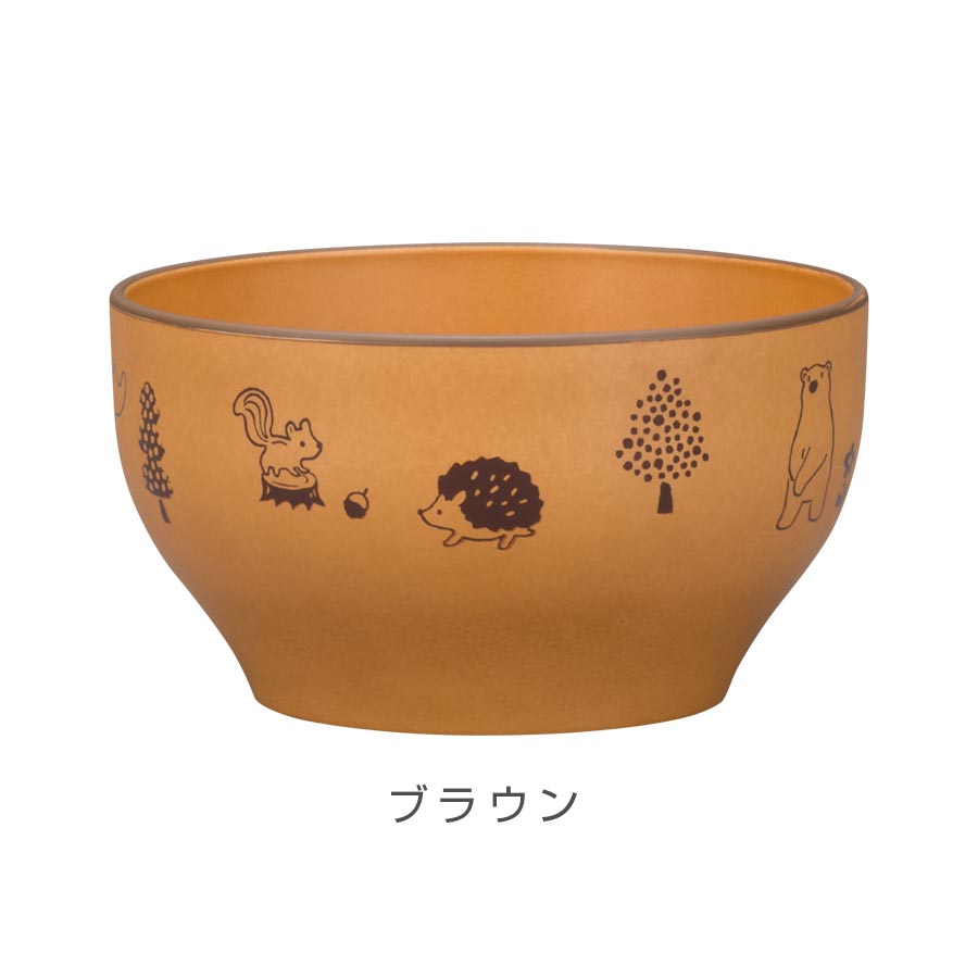 Children's tableware [Forest friends bowl] Microwave safe, dishwasher safe, synthetic lacquerware, made in Japan, more convenient than melamine, nursery school, kindergarten, toddler, gift present #mn01 [Miyamoto Sangyo] [Silent]
