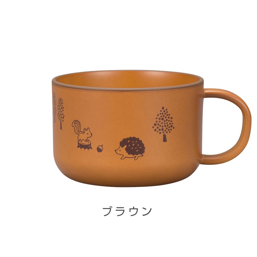 Children's Tableware [Forest Friends Soup Mug] Soup Bowl Microwave Safe Dishwasher Safe Synthetic Lacquerware Made in Japan More Convenient than Melamine Nursery School Kindergarten Infant Gift Present #mn01 [Miyamoto Sangyo] [Silent]