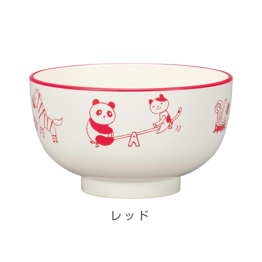 Children's Tableware [Active Animal Soup Bowl] Microwave Safe, Dishwasher Safe, Synthetic Lacquerware, Made in Japan, More Convenient than Melamine, Nursery School, Kindergarten, Toddler Gift, Present #aa01 [Miyamoto Sangyo] [Silent]