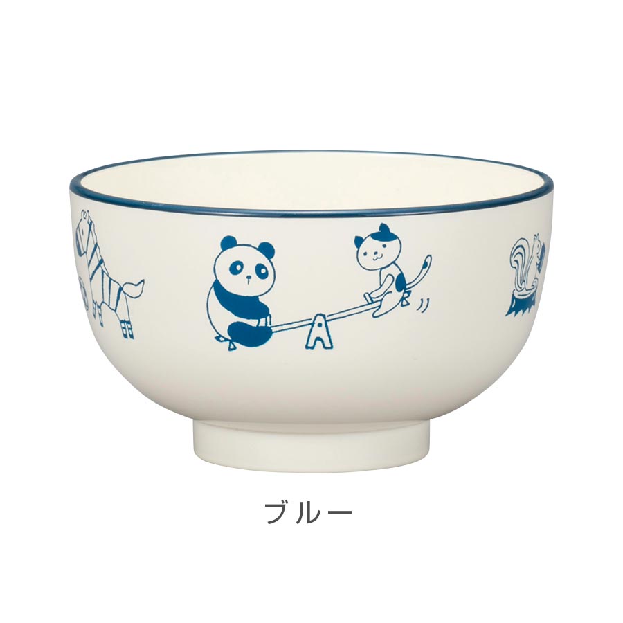 Children's Tableware [Active Animal Soup Bowl] Microwave Safe, Dishwasher Safe, Synthetic Lacquerware, Made in Japan, More Convenient than Melamine, Nursery School, Kindergarten, Toddler Gift, Present #aa01 [Miyamoto Sangyo] [Silent]