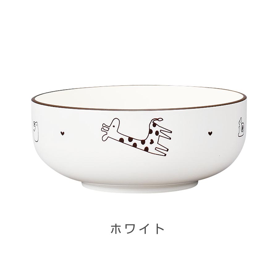 Children's tableware [Animal World Bowl] Microwave safe, dishwasher safe, synthetic lacquerware, made in Japan, more convenient than melamine, nursery school, kindergarten, toddler gift present #aw01 [Miyamoto Sangyo] [Silent]