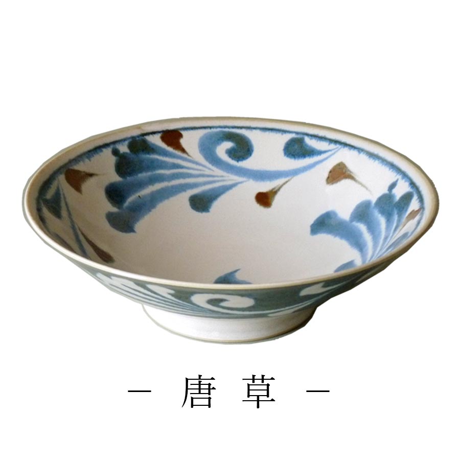 [Brush Blue Brush Blue Salad Noodle Bowl] Φ25.5cm Noodle Bowl Ceramic Pottery Made in Japan Microwave/Dishwasher Safe Japanese Tableware Western Tableware Luxury Tableware M.STYLE Hotel Restaurant Restaurant [Miyazaki Tableware] [Silent]