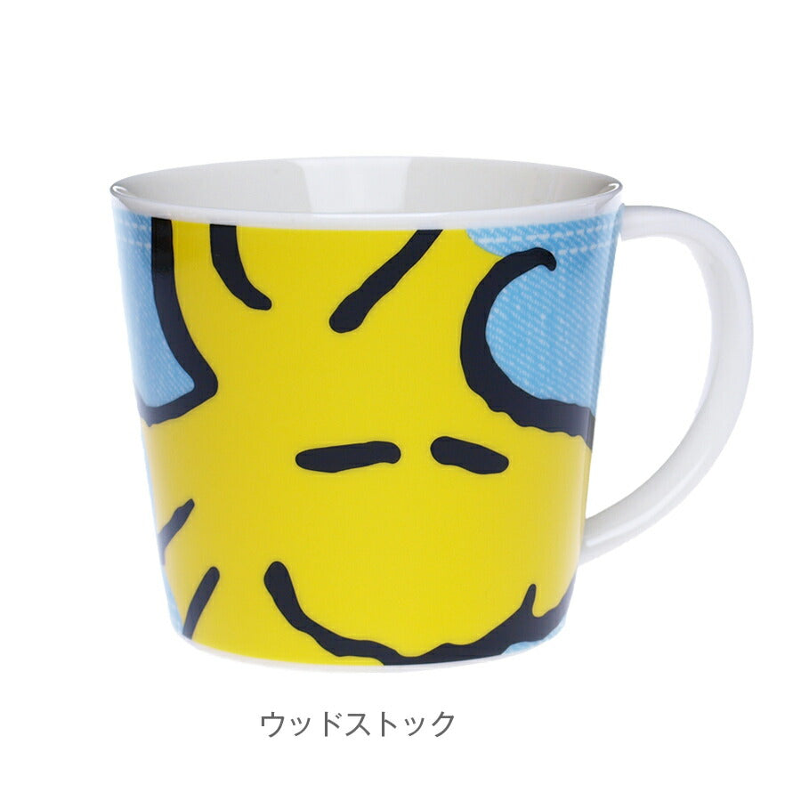 [Snoopy Face Mug M] Approx. 280ml Cute Mug Stylish Woodstock Microwave Safe Dishwasher Safe Made in Japan [Kinsho Pottery] [Silent]