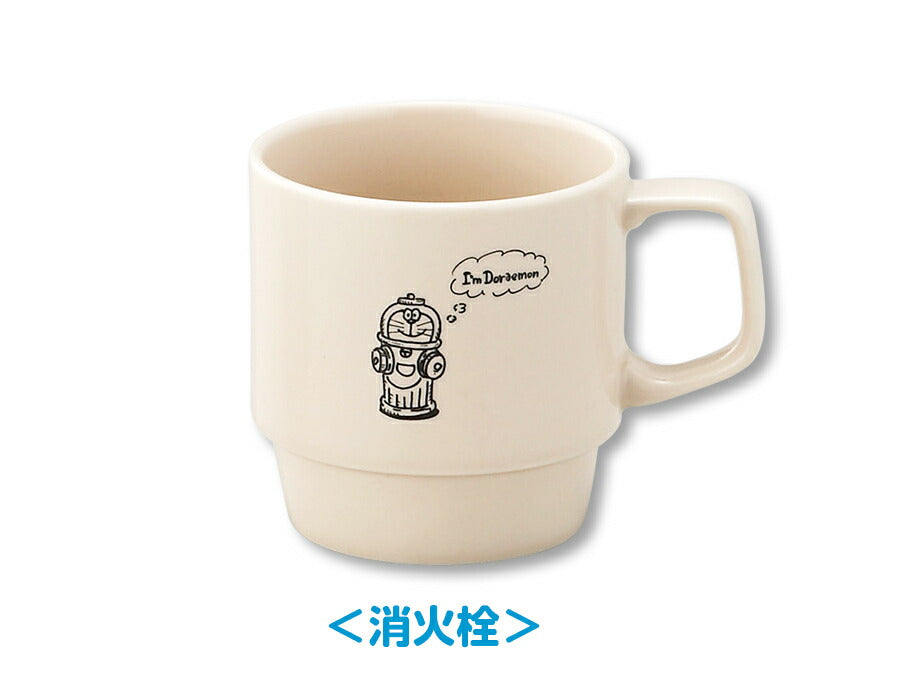 Doraemon Mug [Stack Mug (Post/Fire Hydrant)] Stacking Mug Ceramic Cute Present Gift Tableware Made in Japan I'm Doraemon [Yamaka Shoten] [Silent]