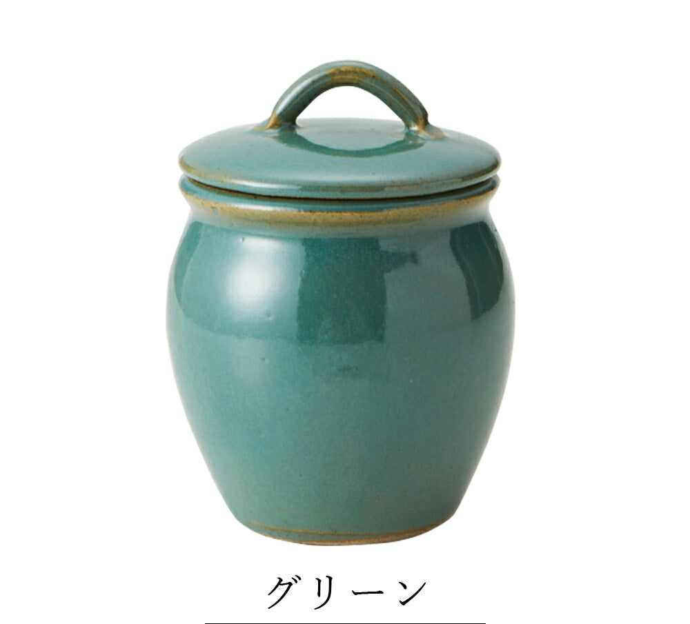 Seasoning jar, small pot, small jar [Jyobi round jar L] Pottery, Japanese tableware, Western tableware, made in Japan, antique cafe tableware, adult [Maruri] [Silent]
