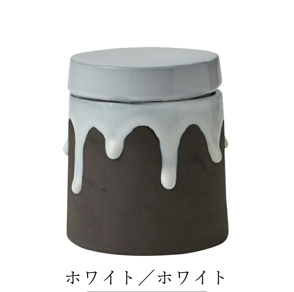 Stylish with lid [SHIZUKU canister] Ceramic Japanese tableware Western tableware Made in Japan Cafe tableware Adult [Maruri] [Silent-]