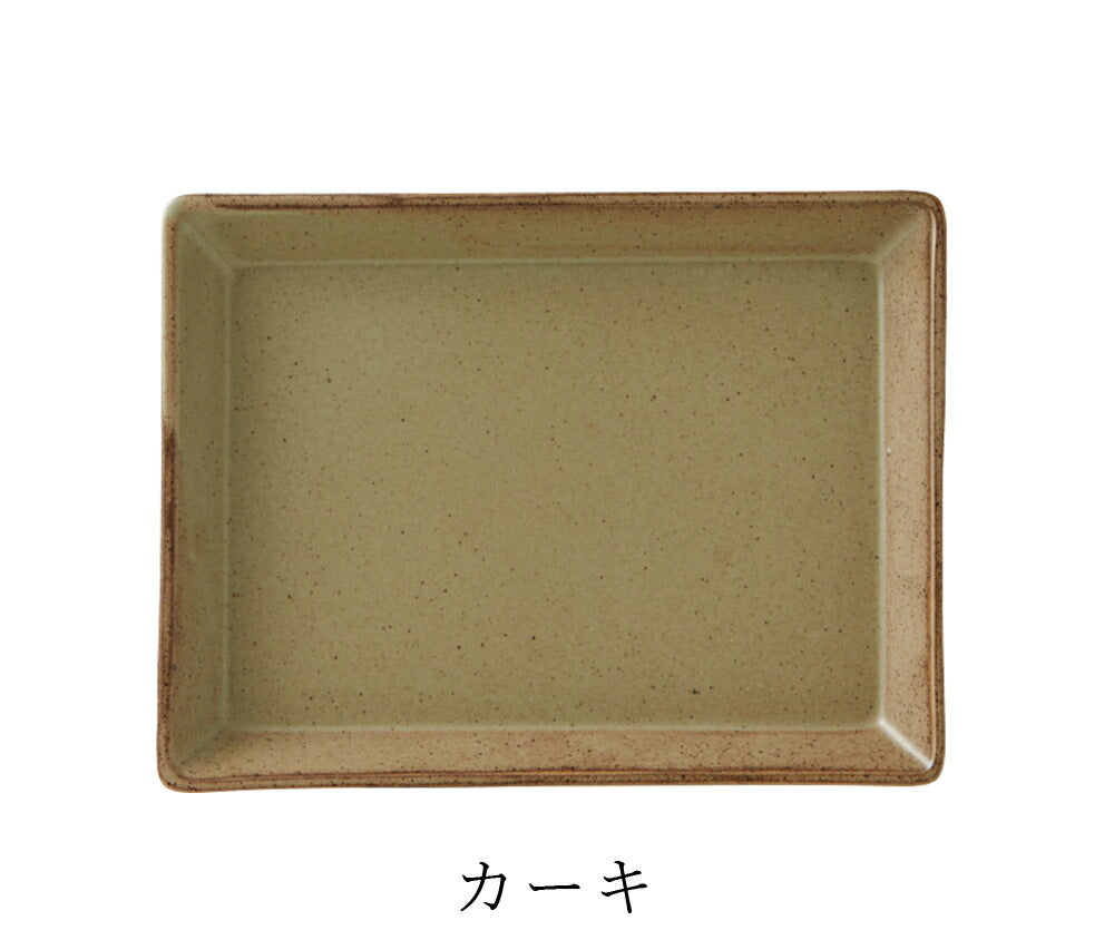 Plate Square plate [KASANE (Kasane) Rectangle plate L] Pottery Japanese tableware Western tableware Cafe tableware Adult [Maruri Tamaki] [Silent-]