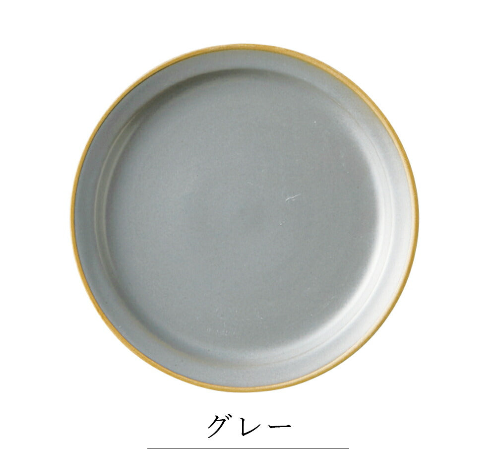 Plate Stylish Colorful Simple Plain [Edge Line Plate (SS)] Pottery Japanese Tableware Western Tableware Cafe Tableware Adult [Maruri Tamaki] [Silent]