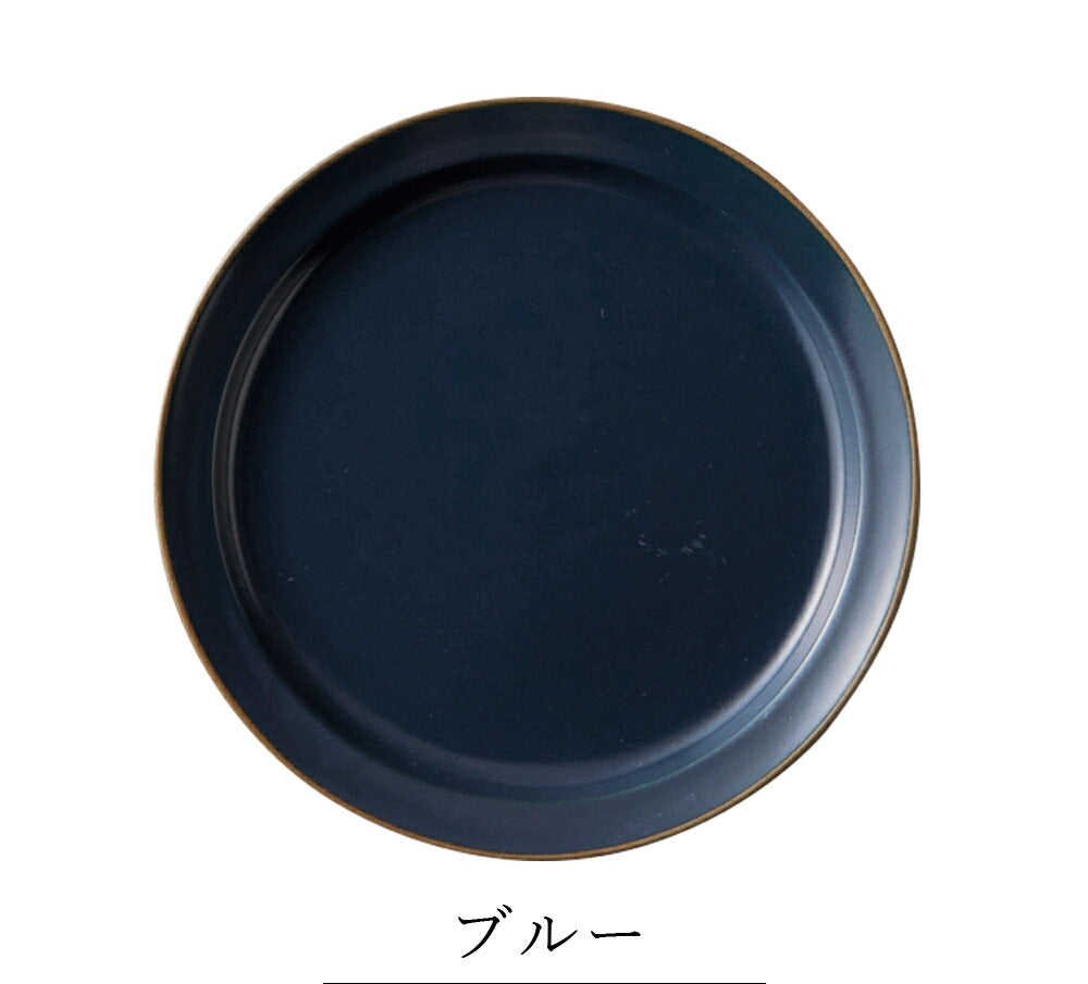 Plate Stylish Colorful Simple Plain [Edge Line Plate (SS)] Pottery Japanese Tableware Western Tableware Cafe Tableware Adult [Maruri Tamaki] [Silent]