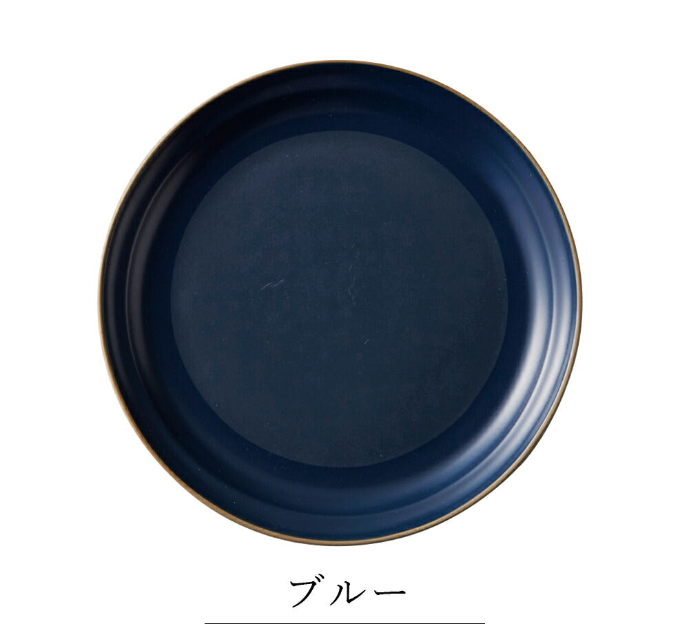 Plate Stylish Colorful Simple Plain [Edge Line Plate (M)] Pottery Japanese Tableware Western Tableware Cafe Tableware Adult [Maruri Tamaki] [Silent-]