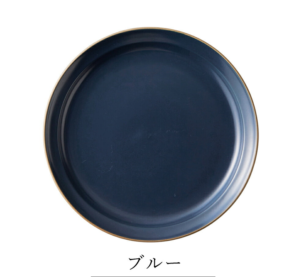 Plate Stylish Colorful Simple Plain [Edge Line Plate (L)] Pottery Japanese Tableware Western Tableware Cafe Tableware Adult [Maruri Tamaki] [Silent]