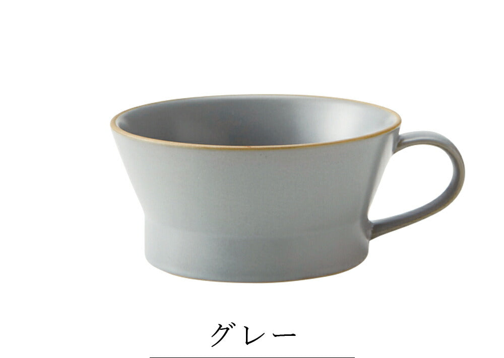 Plate Stylish Colorful Simple Plain [Edge Line Soup Cup] Pottery Japanese Tableware Western Tableware Cafe Tableware Adult [Maruri Tamaki] [Silent]