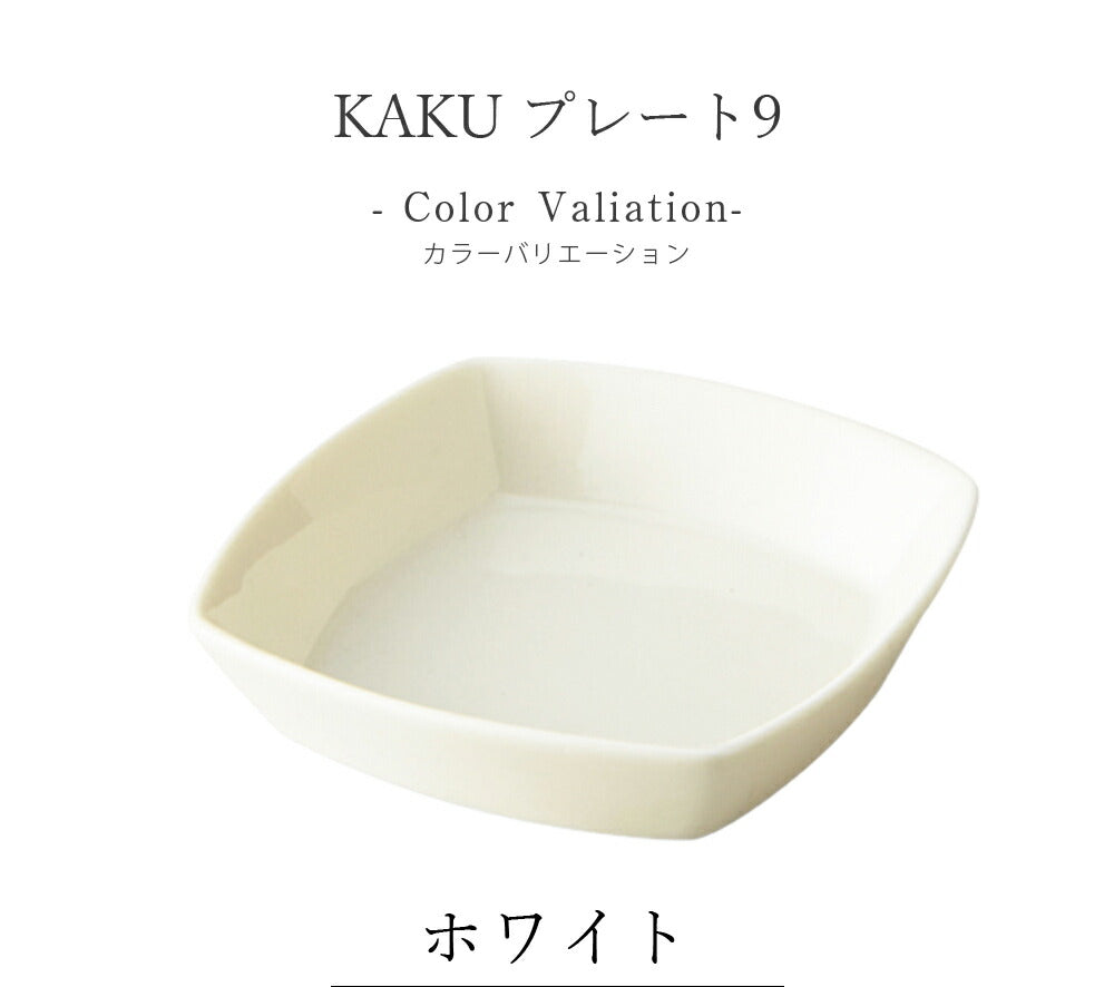 Plate Stylish Simple Plain [KAKU Plate 9] Pottery Japanese Tableware Western Tableware Cafe Tableware Adult [Maruri Tamaki] [Silent-]