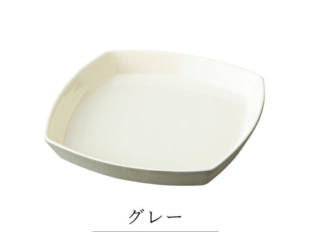 Plate Stylish Simple Plain [KAKU Plate 14] Pottery Japanese Tableware Western Tableware Cafe Tableware Adult [Maruri Tamaki] [Silent-]