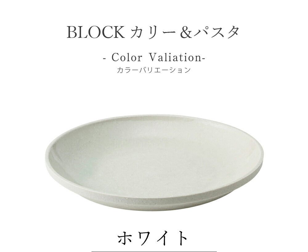 Plate Stylish Colorful Simple Plain Curry Plate [BLOCK Curry &amp; Pasta] Pottery Japanese Tableware Western Tableware Cafe Tableware Adult [Maruri Tamaki] [Silent]