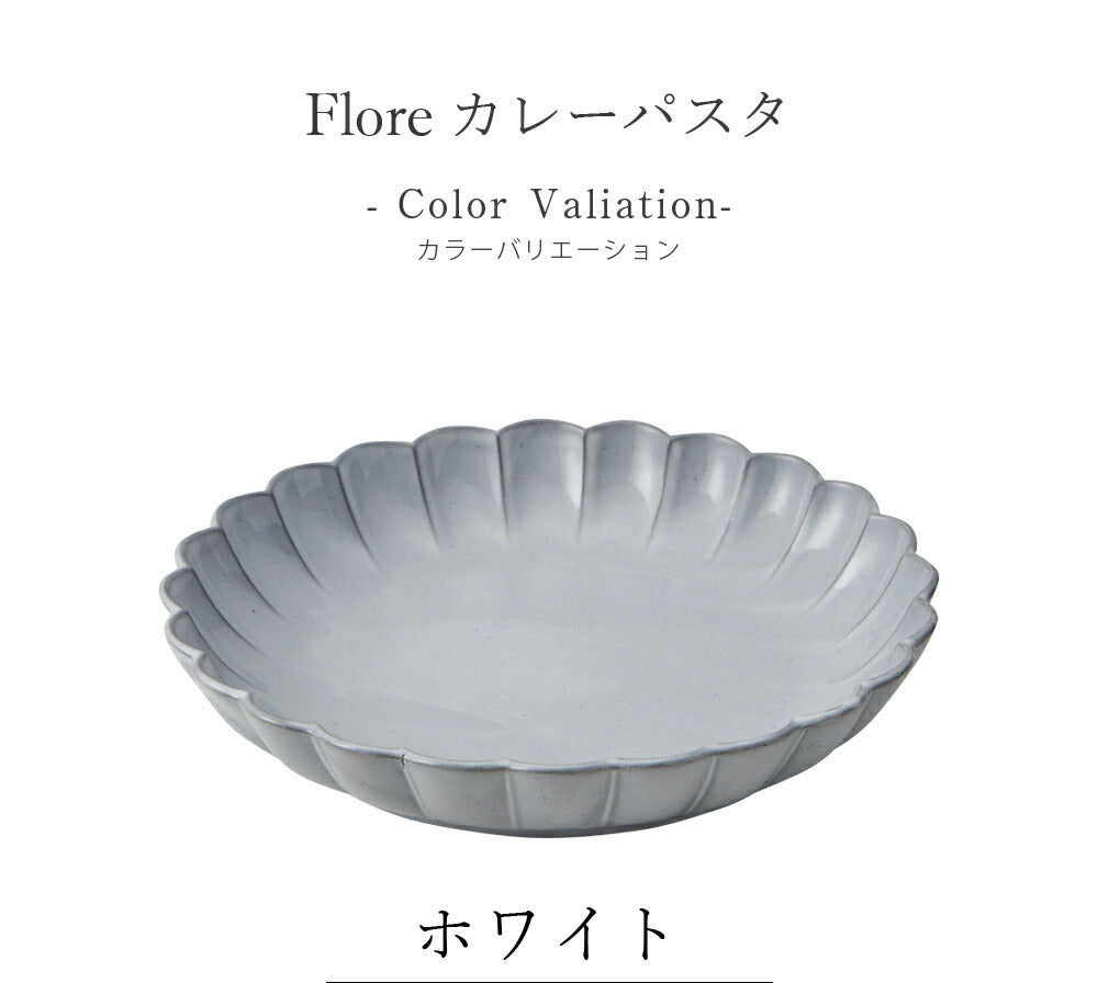 Plate Stylish Plain Curry Plate [Flore Curry Pasta] Pottery Japanese Tableware Western Tableware Cafe Tableware Adult [Maruri Tamaki] [Silent-]