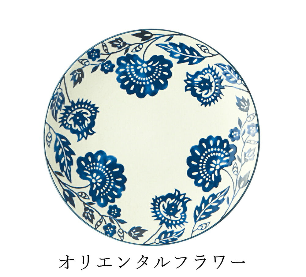 Plate Stylish Floral Pattern [AIKA Plate (L)] Pottery Japanese Tableware Western Tableware Cafe Tableware Adult [Maruri Tamaki] [Silent-]