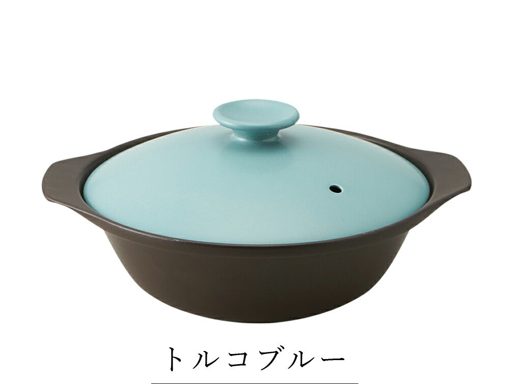 Ultra-light earthenware pot suitable for direct fire [Ultra-light direct fire shallow pot No. 9] Pottery Japanese tableware Western tableware Cafe tableware Adult [Maruri Tamaki] [Silent]