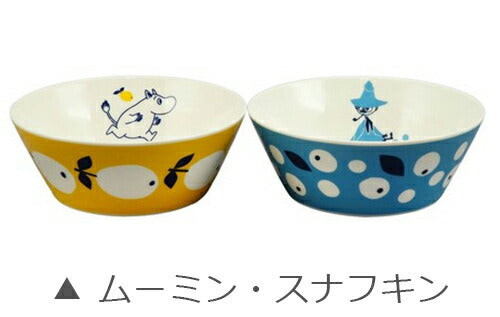 [Moomin (color) pair bowl set] (13cm bowl x 2) Adult MOOMIN goods Stylish and cute Scandinavian tableware Microwave/dishwasher safe Character Made in Japan [Yamaka Shoten] [Silent]