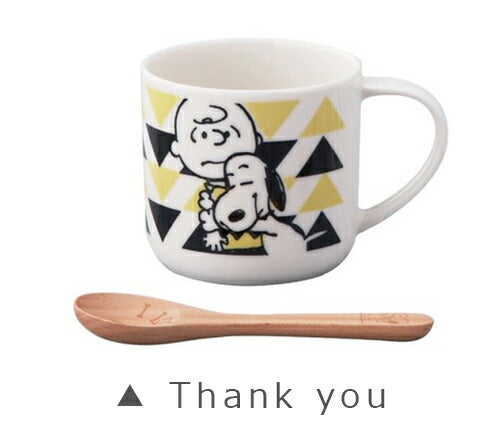 Mug [Snoopy (Message) Mug with Spoon] Adult SNOOPY Goods Stylish and Cute Tableware Microwave/Dishwasher Safe Character Made in Japan [Yamaka Shoten] [Silent]